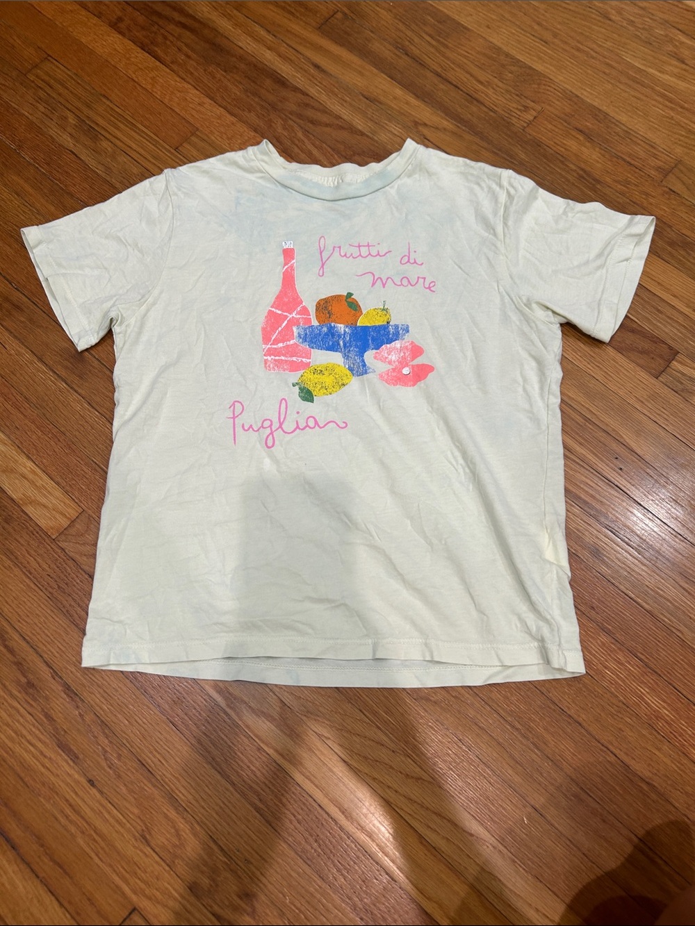 PacSun Cream Kids Graphic Tee with Pink, Blue, Yellow & Orange Print